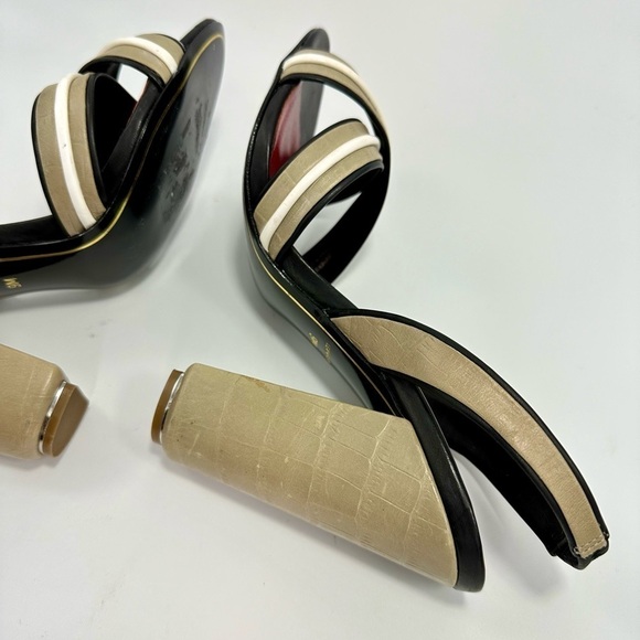 Charles Jourdan Paris tan slingback chunky heel size 9 - Picture 15 of 15